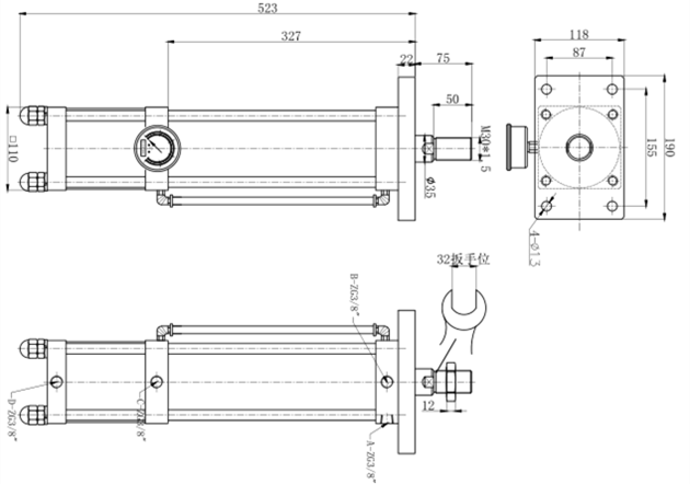 迷你倒裝型氣液增壓缸設(shè)計(jì)圖 迷你倒裝型氣液增壓缸設(shè)計(jì)圖