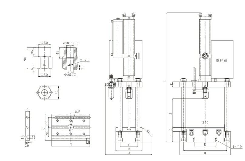小型四柱氣液增壓機(jī)設(shè)計(jì)圖 小型四柱氣液增壓機(jī)設(shè)計(jì)圖