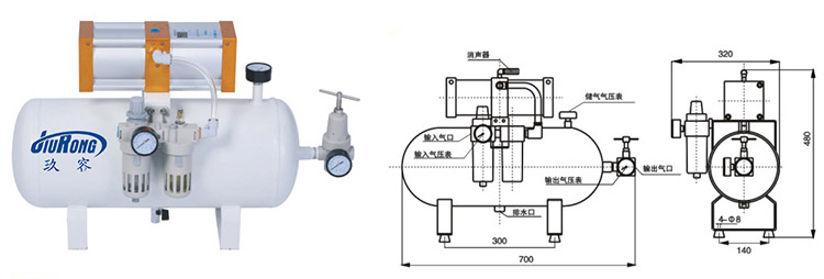 小2倍空氣增壓閥產(chǎn)品外形尺寸說明 小2倍空氣增壓閥產(chǎn)品外形尺寸說明